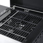 2-Burner Propane Gas BBQ Grill, SS Plancha, 24600BTU Output With Wire Enamel Cooking Grids For Outdoor Barbecue, Foldable Side Table, Hanging Basket, Stainless Steel Livingsource