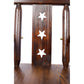 Rustic Bar Stool - Fir Wood Construction, Chair withDecorative Star Backrest, Footrest,Wide Armrest, Rustic Kitchen Stool, Tall Bistro Chair for Dining Room, Restaurant, Pub, 4-Foot,brown color Livingsource