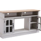 58" Fireplace TV Stand, Entertainment Center with 23" Electric Fireplace, TV Table for TVs up to 70 Inch, Media Console Cabinet with Storage and Glass Doors for Living Room Livingsource