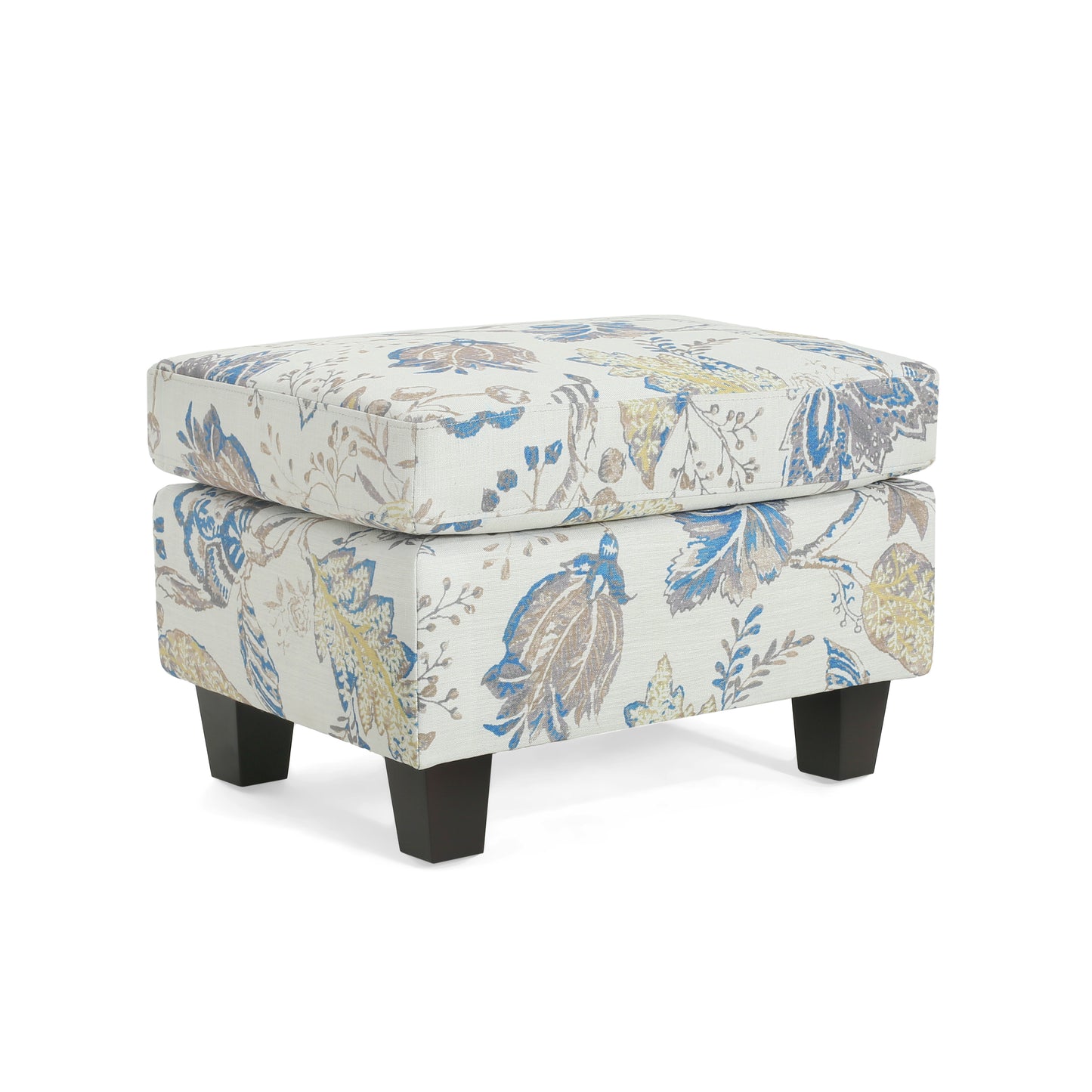 Springfield Upholstered Ottoman, Beige&Blue