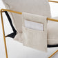 2 Chairs in 1 Box, Upholstered Hanging Armchair with Arm PocketsMetal frame, gold-plated craftsmanship, crushed foam cushions and skin-friendly woven fabric for living room and bedroom. Beige Livingsource