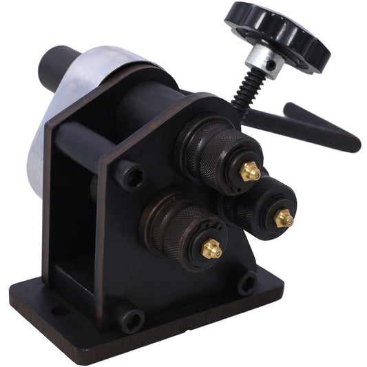 3' Manual Ring Roller Bender for Steel, 1/4' Round & 1' x 3/16' Flat, Portable Hand Crank SolidRoot Buy Furniture USA