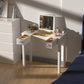 Chic White Vanity Table with LED Lights, Flip-Top Mirror and 2 Drawers, Jewelry Storage for Women Dressing Livingsource