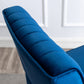 Reese Mid Century Modern Accent Chairs Set of 2 with Minimalist Design, Elegant Velvet Upholstery and Solid Wood Legs, Ideal for Living Room or Bedroom, Dark Blue Livingsource