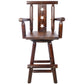 Rustic Bar Stool - Fir Wood Construction, Chair withDecorative Star Backrest, Footrest,Wide Armrest, Rustic Kitchen Stool, Tall Bistro Chair for Dining Room, Restaurant, Pub, 4-Foot,brown color Livingsource