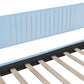 Upholstered Daybed Sofa Bed Twin Size With Trundle Bed and Wood Slat, Light Blue - SolidRoot Buy Furniture USA
