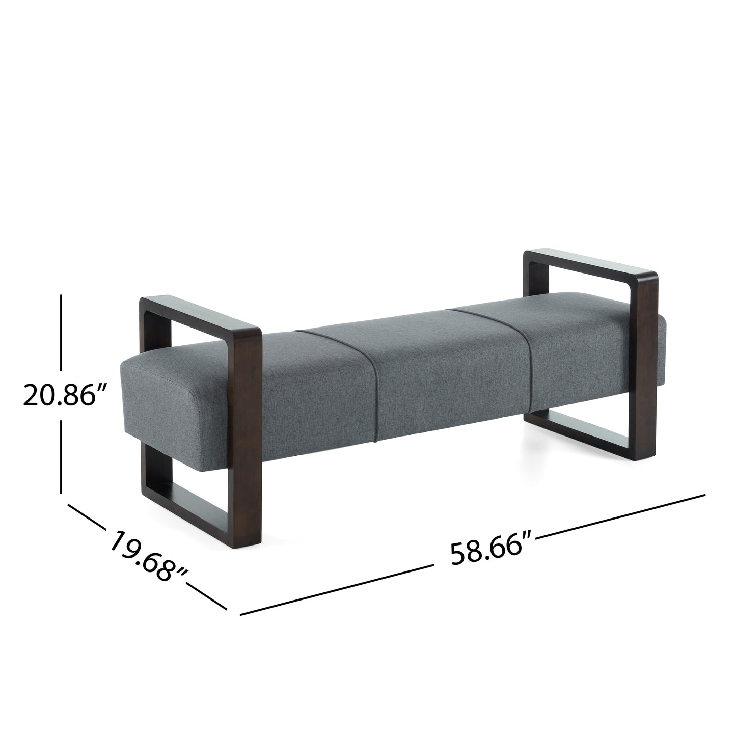 Sleek and Stylish Long - shaped Ottoman, Gray