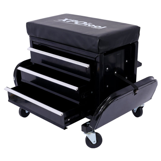 350-Pound Capacity Garage Glider Rolling Tool Chest Seat - SolidRoot Buy Furniture USA