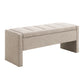 Modern Bed End Bench with Storage,Upholstered Large Foot Rest Stool, Comfy Window Vanity Bench for Living Room,Bedroom,Dorm,Coffee Table,Linen Grey Brown Livingsource