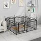 Dog Playpen Indoor 24 inch 8 Panels Metal Dog Pen Pet Dog Fence Outdoor Exercise Pen with Doors, Heavy Duty Dog Fence Puppy Pen for Large Medium Small Dogs Indoor Outdoor Foldable Pet Exercise Pen Livingsource