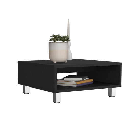 Coffee Table 10.6' H, 1 shelf, 4 legs, Black SolidRoot Buy Furniture USA