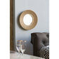14" Gold Beaded Sunburst Mirror, Round Accent Wall Mirror for Living Room, Entryway, Bathroom, Office, Foyer Livingsource