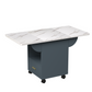 39.4" Wood Folding Dining Table with 4 Wheels, Wood Folding End Table with Wheels, Folding Dining Table with Storage Rack and 1 Drawers, Movable Kitchen Table Extendable Versatile Table Space Saving F Livingsource