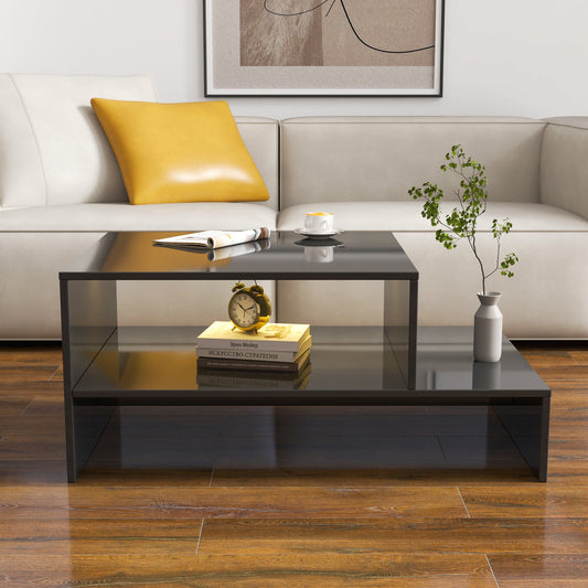 Coffee table with unique architectural shape,black SolidRoot Buy Furniture USA