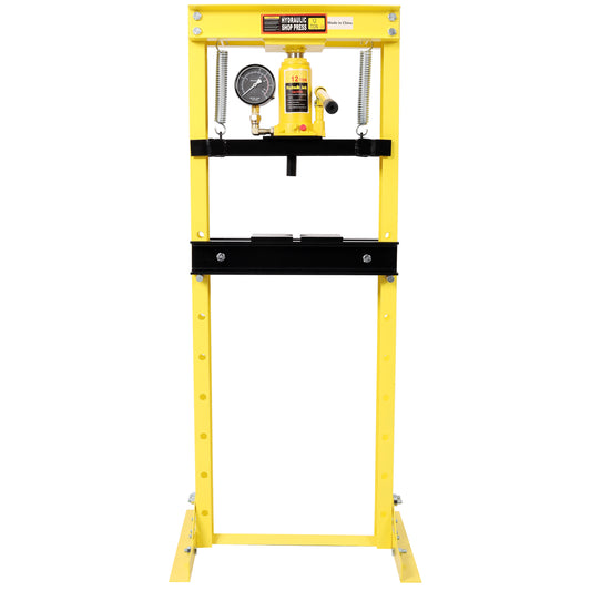 12Ton Bottle Jack Shop Press with Gauge, Bend, Straighten, or Press Parts, Install Bearings, U-Joints, Bushings, Ball Joints, and Pulleys,Yellow SolidRoot Buy Furniture USA
