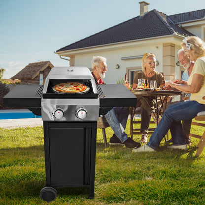 2 Burner Gas Grill and Pizza Oven for Outdoor Cooking While Camping or Tailgating. SolidRoot Buy Furniture USA