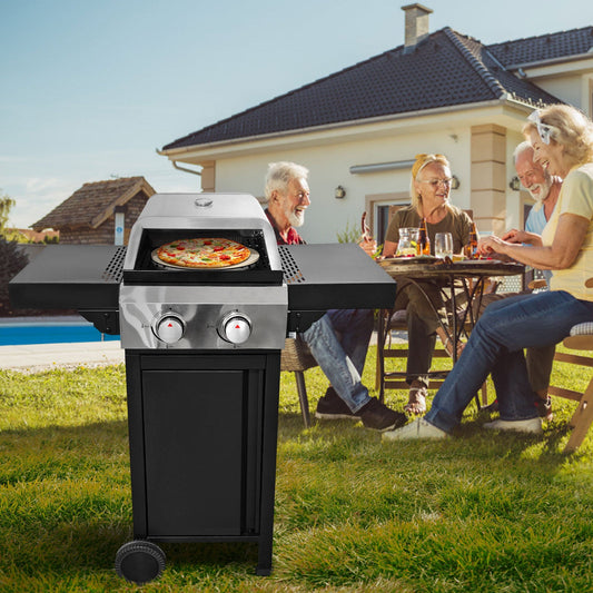 2 Burner Gas Grill and Pizza Oven for Outdoor Cooking While Camping or Tailgating. SolidRoot Buy Furniture USA