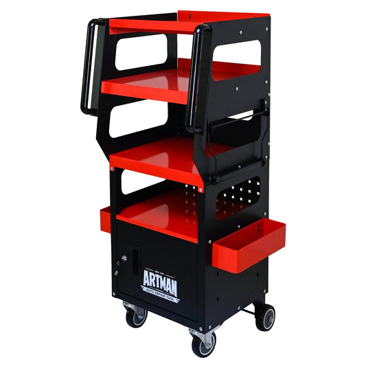 4 LEVEL MULTI PURPOSE TROLLEY FOR DIAGNOSTICS-BLACK+RED SolidRoot Buy Furniture USA