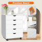 Sweetcrispy 5 Drawer Chest - Storage Cabinets Dressers Wood Dresser Cabinet with Wheels Mobile Organizer Drawers for Office - SolidRoot Buy Furniture USA