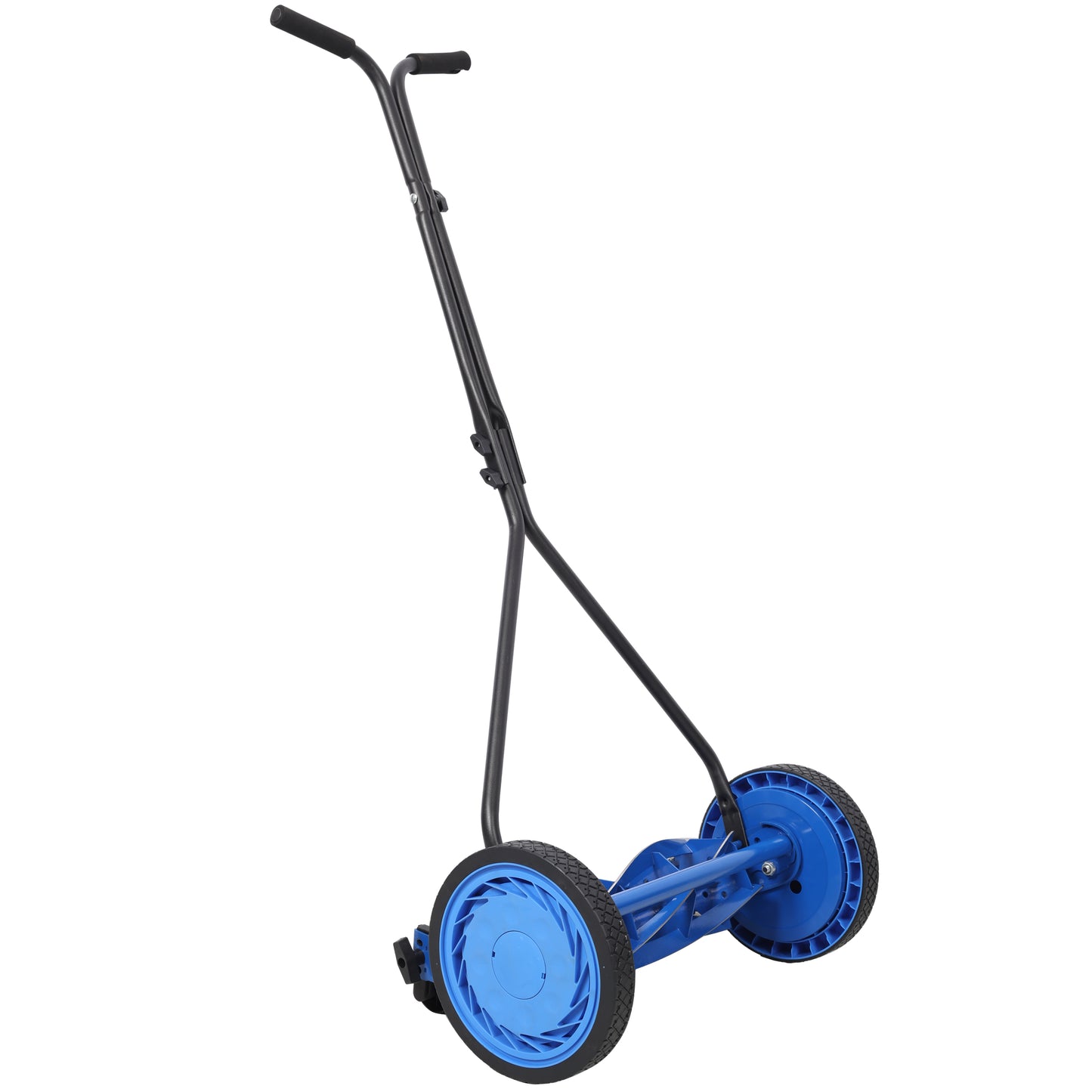 16in Push Lawn Mower, Push Reel Lawn Mower, Blue Color SolidRoot Buy Furniture USA