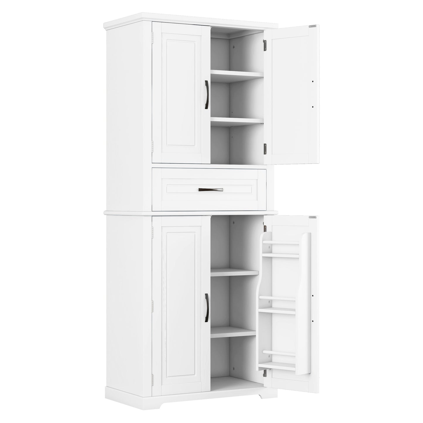 Bathroom Storage Cabinet with Multi-Functional Storage Space, Drawer with Slide Rails, Adjustable Shelf, White