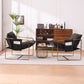 2 Chairs in 1 Box, Upholstered Hanging Armchair with Arm PocketsMetal frame, gold-plated craftsmanship, crushed foam cushions and skin-friendly woven fabric for living room and bedroom. Dark Gray Livingsource