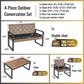 4-Piece Patio Furniture Set Outdoor Balcony Porch Garden Backyard Lawn Furniture Acacia Wood Table Top, Morden Black and Light Brown - SolidRoot Buy Furniture USA