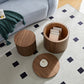 MDF nested table set 2 pieces, handcrafted round coffee table in living/lounge area, walnut color Livingsource