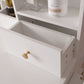 Vanity Desk with Lighted Mirror & Power Outlet, Makeup Vanity Desk with Drawers and Cabinet, Sturdy Iron Bracket, Make up Vanity Table for Bedroom, White Livingsource