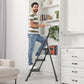3 Non-slip step ladder, quick folding steel ladder Sturdy metal supported household tools for home/office work at altitude, portable step tools Livingsource