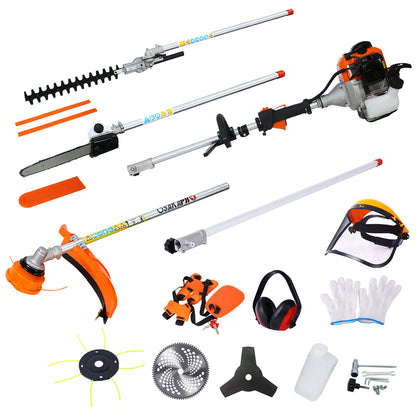 10 in 1 Multi-Functional Trimming Tool, 33CC 2-Cycle Garden Tool System with Gas Pole Saw, Hedge Trimmer, Grass Trimmer, and Brush Cutter EPA Compliant SolidRoot Buy Furniture USA