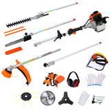 10 in 1 Multi-Functional Trimming Tool, 33CC 2-Cycle Garden Tool System with Gas Pole Saw, Hedge Trimmer, Grass Trimmer, and Brush Cutter EPA Compliant SolidRoot Buy Furniture USA