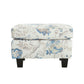 Springfield Upholstered Ottoman, Beige&Blue Livingsource