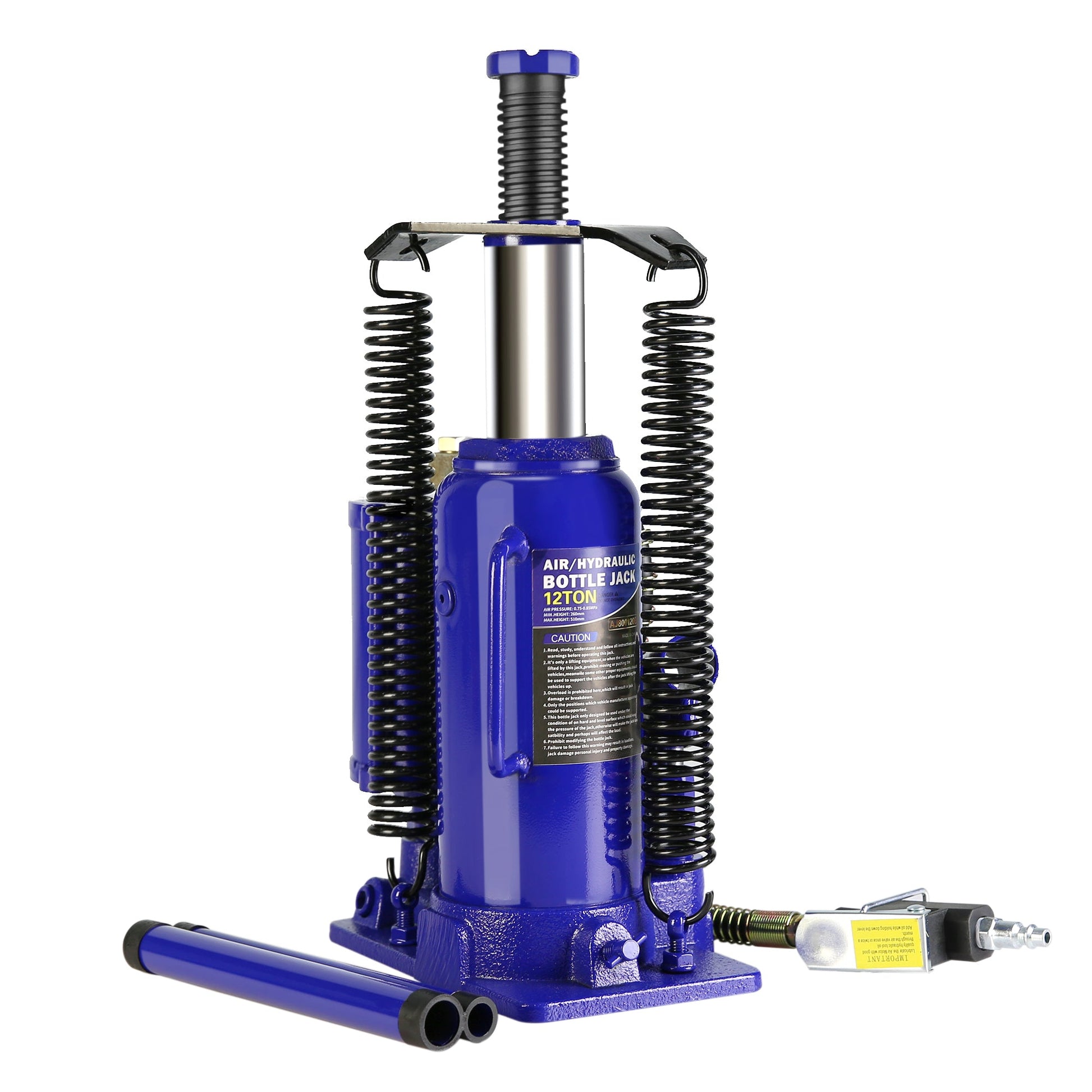 Pneumatic Air Hydraulic Bottle Jack with Manual Hand Pump 12 Ton Heavy Duty Auto Truck Travel Trailer Repair Lift Blue SolidRoot Buy Furniture USA