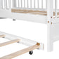 Wooden Twin Size House Bed with Trundle,Kids Bed with Shelf, White - SolidRoot Buy Furniture USA