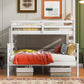 Wood Twin XL over Queen Bunk Bed with Ladder, White - SolidRoot Buy Furniture USA