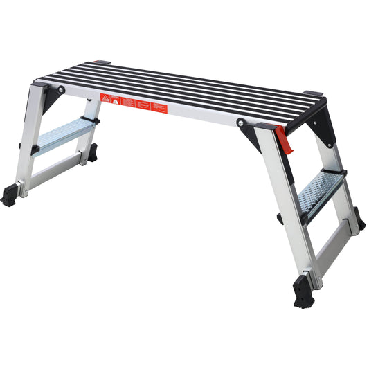 Aluminum Platform Non-Slip Folding Work Bench Drywall Stool Ladder 330lbs Capacity Livingsource