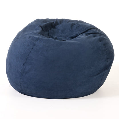 Comfortable High-Density Shredded Foam Bean Bag Chair with Removable Microsuede Cover, Midnight Blue SolidRoot Buy Furniture USA