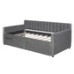 Twin Size Upholstered daybed with Drawers, Wood Slat Support, Gray - SolidRoot Buy Furniture USA