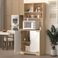 Pantry Cabinet with 2 Doors, 3-Tier Modern Kitchen Cabinet with Shelves, Freestanding Larder Cupboard, Kitchen Pantry Storage Cabinet for Kitchen, Dining Room Livingsource