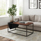 Riley Indoor  Walnut Sofa Table with Metal Frame and Canvas Hanger Livingsource