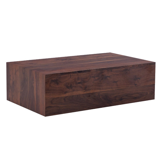 Luxurious Walnut Wood Grain MDF Coffee Table with Fashion Texture Design, 39.3x23.6x12 Inches SolidRoot Buy Furniture USA