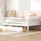 Full Size Daybed Wood Bed with Two Drawers , White - SolidRoot Buy Furniture USA