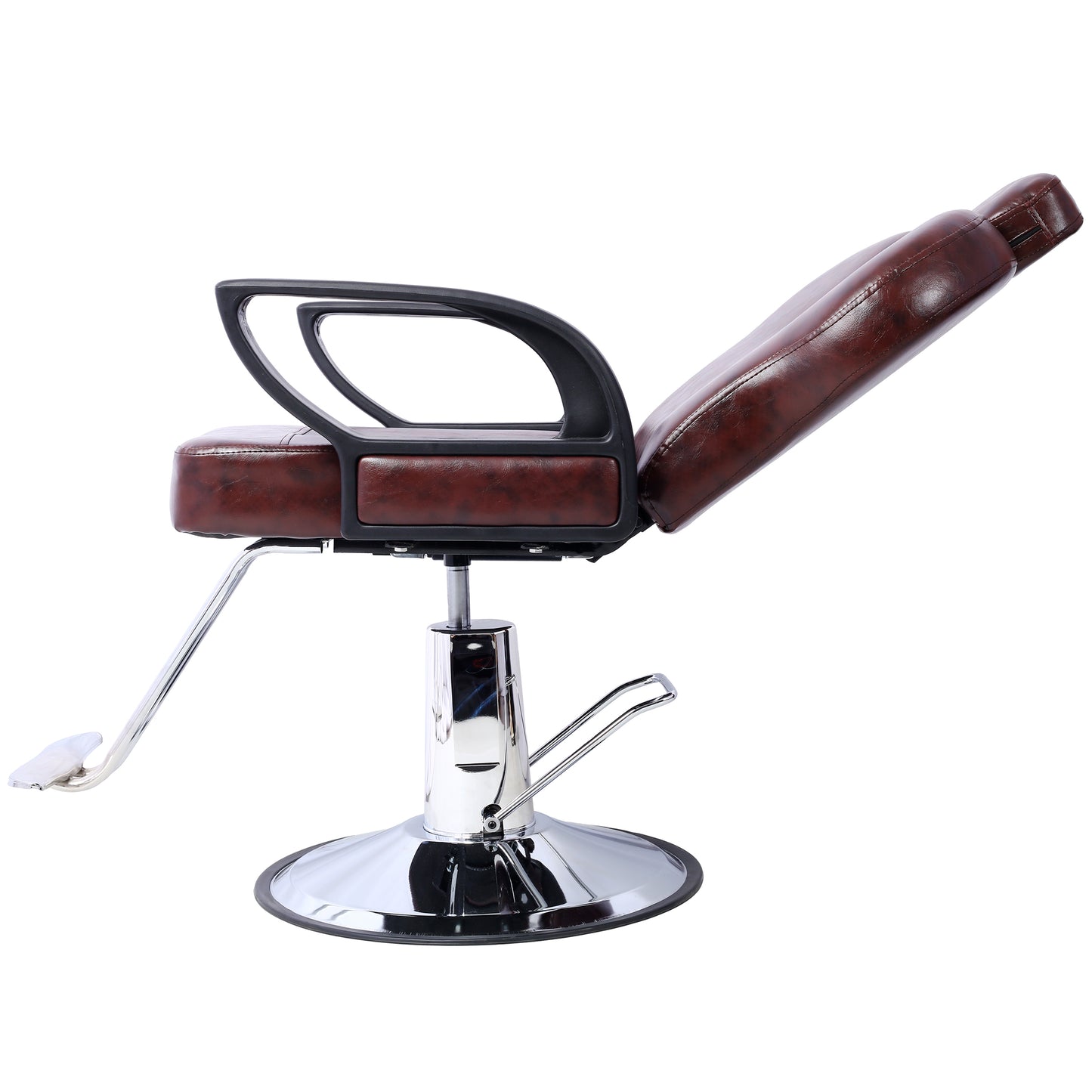 Hair Stylist All Purpose Barber Chair for Barbershop Salon Chair,Heavy Duty Hydraulic Barber Chair Spa Furniture Shampoo Reclining Extra Wider Seat Beauty Hair Salon Equipment ,brown