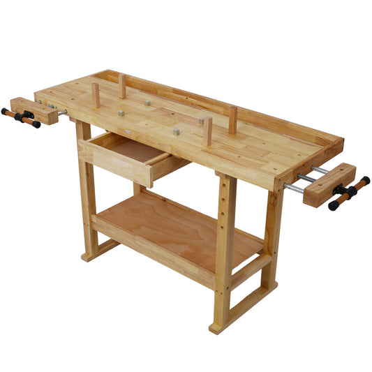 55-Inch Wood Workbench - Wooden Workbench for Garage Workshop and Home,with Bar Clamps Set 12 inch x 3inch Throat,Pack of 4 Livingsource