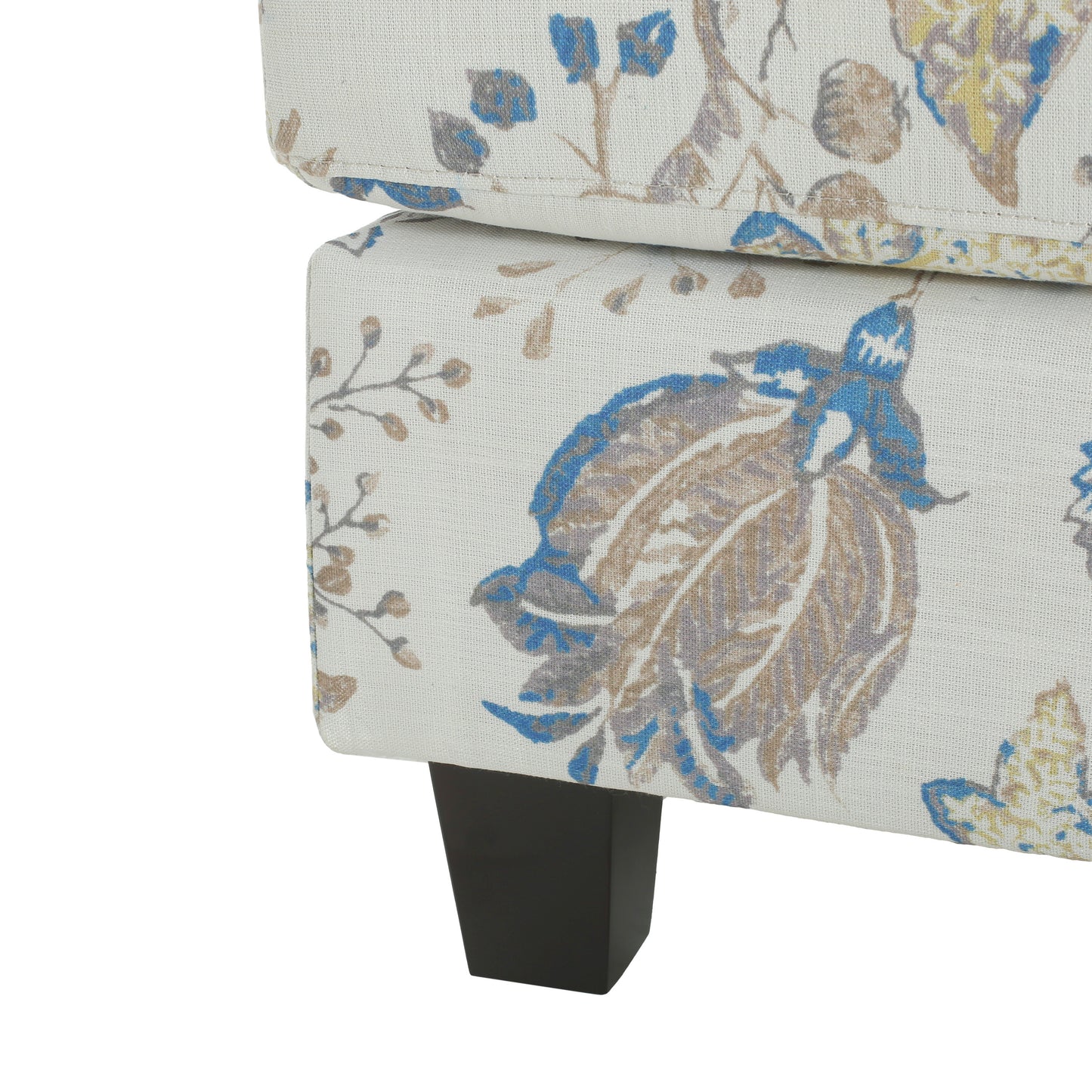 Springfield Upholstered Ottoman, Beige&Blue