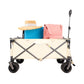 Folding Wagon, Heavy Duty Utility Beach Wagon Cart for Sand with Big Wheels, Adjustable Handle&Drink Holders for Shopping, Camping,Garden and Outdoor Livingsource