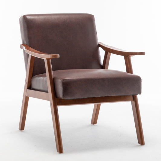 Mid-Century Modern Wingback Accent Chair with Solid Wood Frame and Extra-Thick Backrest – Lounge Chair for Living Room, Bedroom, or Reading Room SolidRoot Buy Furniture USA