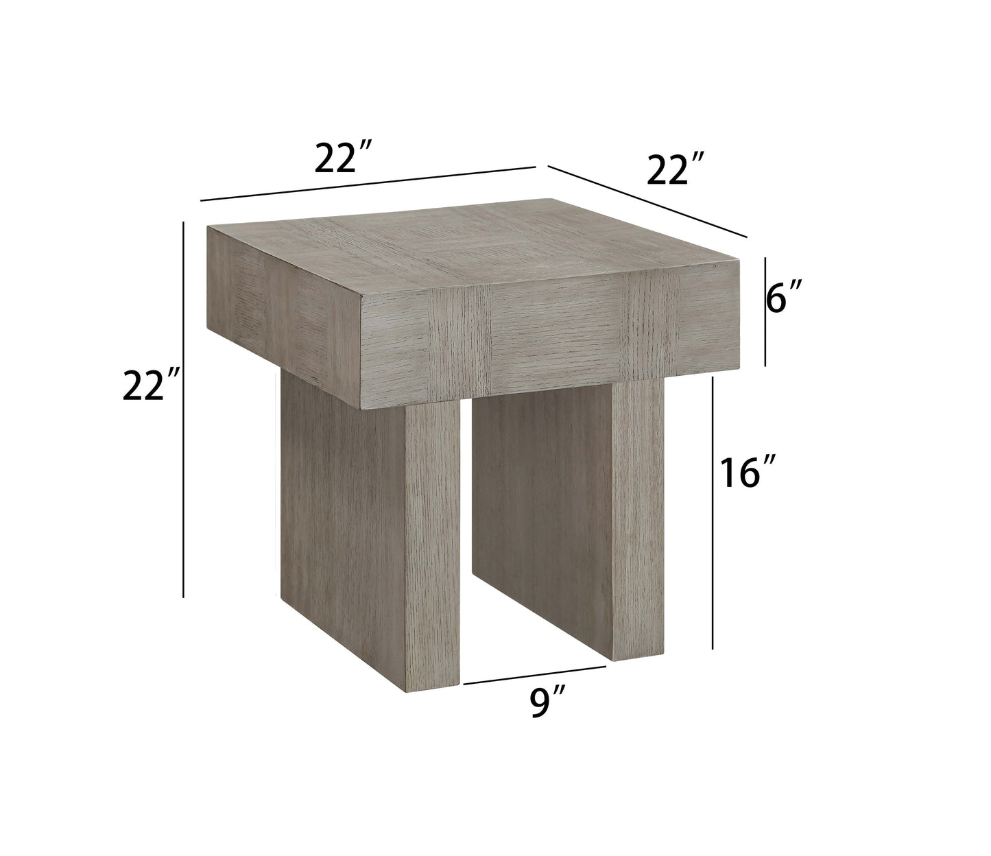 1pc Contemporary Style Brown Gray End Table Rectangular Table Top Wooden Living Room Furniture