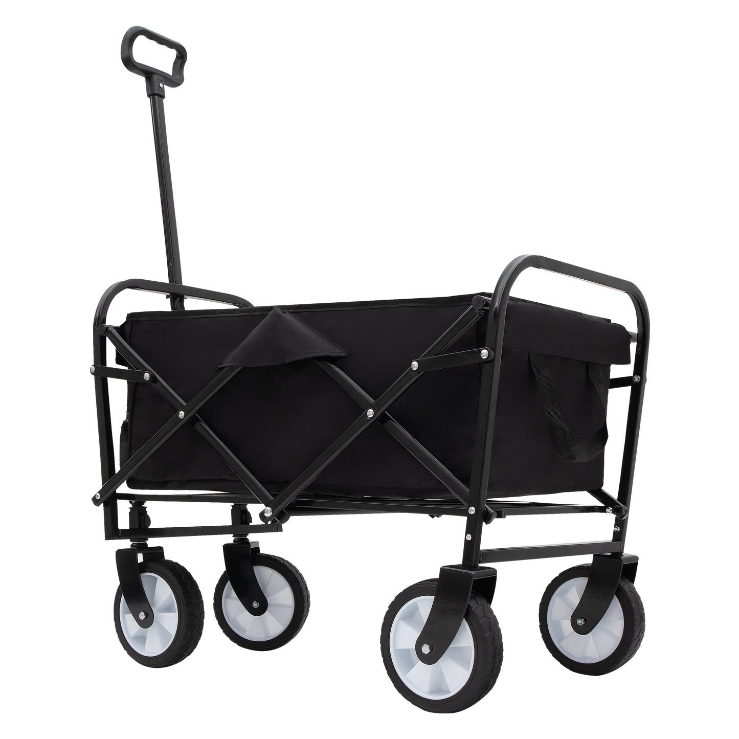 Minimeetall Multi-use Bag Collapsible Foldable Wagon Cart Beach Wagon Heavy Duty Utility Cart Utility Wagon Grocery Cart for for Camping ,3pcs  plastic Liner bag /Cover ,black